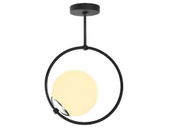 OZAIA Plafondlamp-Metalen Plafondlamp Met Glazen Bol Dulonay - H39 Cm - Zwart En Wit