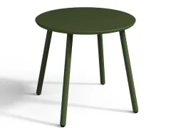 MYLIA Loungeset-Metalen Tuinmeubelset - 2 Lage Stapelstoelen En Een Bijzettafel - Kaki - Mirmande