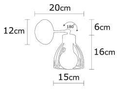 OZAIA Wandlamp-Metalen Wandlamp Kemah - D15 Cm X H24 Cm - Zwart