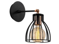 OZAIA Wandlamp-Metalen Wandlamp Kemah - D15 Cm X H24 Cm - Zwart