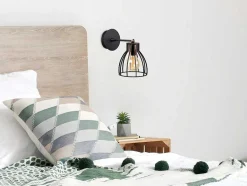 OZAIA Wandlamp-Metalen Wandlamp Kemah - D15 Cm X H24 Cm - Zwart