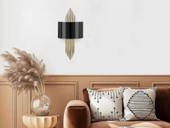 OZAIA Wandlamp-Metalen Wandlamp Sangarius - B22 X H75 Cm - Zwart En Goud