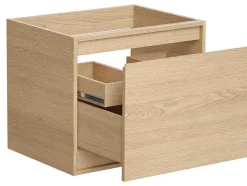 Vente-unique Wastafelmeubel-Meubel Onder Wastafel Met Engelse Lade - Eikenfineer - 60 Cm - Mesliva