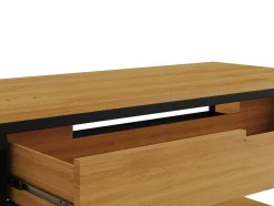 Vente-unique Wastafelmeubel-Meubel Onder Wastafel Van Licht Teakhout En Metaal - 120 Cm - Tukad