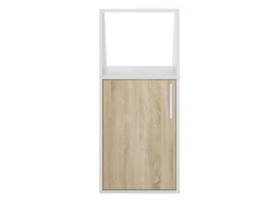 Vente-unique Kleine Opberger En Slaapkameraccessoire-Meubel Voor Onder Een Hellend Dak 1 Deur En 1 Nis - Wit En Naturel - Adezio