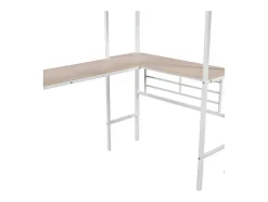 ModernLuxe Kinderbed Hoogslaper-Mezzaninebed - 2 Bedden 90X200 Cm - 2 Bureaus Onder Het Bed - Wit