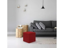 EPIKASA Aanbiedingen: Zitbank & Fauteuil-Milena Pouf, Rood, 34X34X37 Cm,