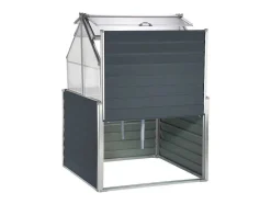 EXPERTLAND Tuinkas-Mini-Tuinkas Van Polycarbonaat En Structuur Van Aluminium - L120 X B120 X H169 Cm - Antraciet - Genista