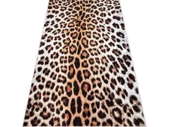 RugsX Klein Tapijt-Miro 51568.804 Tapijt Wasbaar Luipaardpatroon Antislip - Creme / Bruin 120X170 Cm