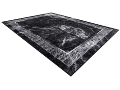 RugsX Klein Tapijt-Miro 51278.810 Tapijt Wasbaar Marmer, Grieks Antislip - Zwart / Wit 140X190 Cm