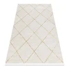 RugsX Klein Tapijt-Modern Tapijt Duke 51245 Creme / Goud - Latwerk, Gestructureerd, Zeer 140X190 Cm