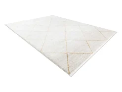 RugsX Klein Tapijt-Modern Tapijt Duke 51245 Creme / Goud - Latwerk, Gestructureerd, Zeer 140X190 Cm