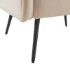 ModernLuxe Fauteuil Stof Fluweel / Suedine-Moderne Loungestoel - Enkele Bank Met Armleuningen - Metalen Poten - Beige