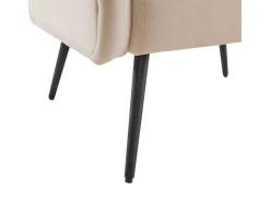 ModernLuxe Fauteuil Stof Fluweel / Suedine-Moderne Loungestoel - Enkele Bank Met Armleuningen - Metalen Poten - Beige