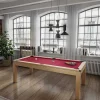 Vente-unique Spel Voor Binnen-Modulaire Tafel - Biljart En Pingpong Balthazar - 213 X 112 X 81,5 Cm - Rood