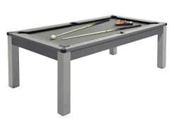 Vente-unique Spel Voor Binnen-Modulaire Tafel - Biljart En Pingpong Balthazar - 213 X 112 X 81,5 Cm - Grijs