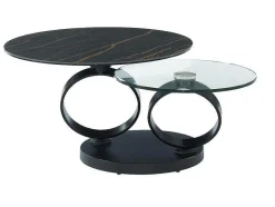 Maison Céphy Salontafel-Moduleerbare Design-Salontafel Van Gehard Glas En Keramiek Joline