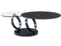 Maison Céphy Salontafel-Moduleerbare Design-Salontafel Van Gehard Glas En Keramiek Joline