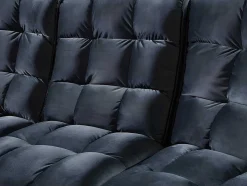 Vente-unique Modulair-Moduleerbare Relaxhoekbank Van Fluweel - Antraciet - Alford