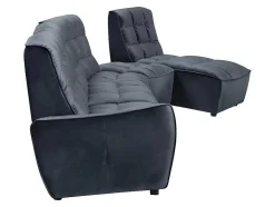 Vente-unique Modulair-Moduleerbare Relaxhoekbank Van Fluweel - Antraciet - Alford