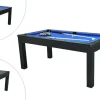 Vente-unique Eettafel-Moduleerbare Tafel - Biljart En Tafeltennis - L182 X B102 X H80 Cm - Zwart - Sousa