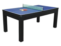 Vente-unique Eettafel-Moduleerbare Tafel - Biljart En Tafeltennis - L182 X B102 X H80 Cm - Zwart - Sousa