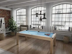 Vente-unique Eettafel-Moduleerbare Tafel - Biljart En Tafeltennis Balthazar - 213 X 112 X 81.5 Cm - Blauw