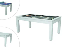Vente-unique Spel Voor Binnen-Moduleerbare Tafel - Wit - Biljart En Tafeltennis - L182 X B102 X H80 Cm - Henk