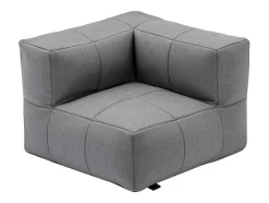 MYLIA Loungeset-Moduleerbare Tuinzithoek 5 Plaatsen Van Stof: 3 Fauteuils, 1 Hoek, 1 Poef En 1 Salontafel - Antraciet - Livai Van