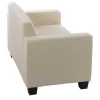 Vente-unique Kunstleren Zitbank-Moncalieri Bankstel (Set Van 2), Creme
