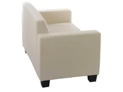 Vente-unique Kunstleren Zitbank-Moncalieri Bankstel (Set Van 2), Creme