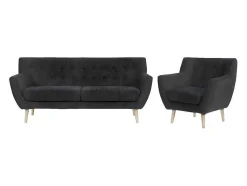 Vente-unique Bankstel 3+2-Monte Bank 3 Persoons Donkergrijs.