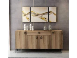 Homemania Ladekast-Moon Multifunctioneel Kabinet, Walnoot, 160X42X75 Cm, Epikasa