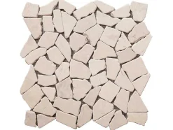 BRICOSOL Mozaiek-Mozaiektegels Vloer En Muur Poesy Van Natuurlijk Marmer - Creme - Pak Van 1M