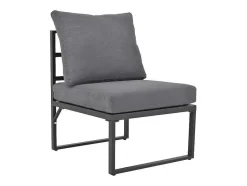 ModernLuxe Loungeset-Multifunctioneel Ijzeren Tuinmeubel - Loungebank Met Verstelbare Luifel - 5 Zitplaatsen En 1 Salontafel - Grijs