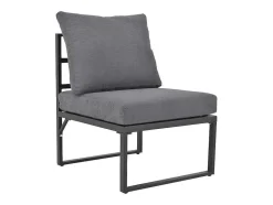 ModernLuxe Loungeset-Multifunctioneel Ijzeren Tuinmeubel - Loungebank Met Verstelbare Luifel - 5 Zitplaatsen En 1 Salontafel - Grijs