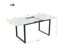 ModernLuxe Eettafel-Multifunctionele Uitschuifbare Eettafel - Industriele Stijl - Wit