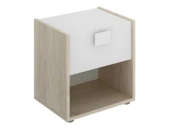 Vente-unique Kindermeubel-Nachtkastje - 1 Lade En 1 Nis - Naturel En Wit - Sonia
