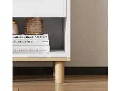 ModernLuxe Nachtkastje-Nachtkastje - Een Lade En Een Nis - In Grenen En Mdf - Wit