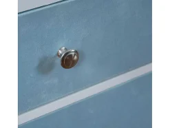 ModernLuxe Nachtkastje-Nachtkastje Met 2 Laden En 1 Nis - Wit En Hemelsblauw