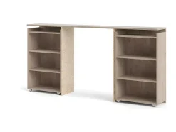 Vente-unique Hoofdeinde En Brugkast-Nada Hoofdbord 160 Cm 4 Planken Hickory Decor.
