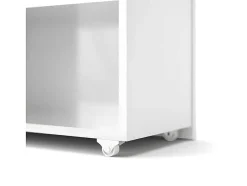 Vente-unique Hoofdeinde En Brugkast-Nada Hoofdeinde 140 Cm Met 4 Planken Wit Hoogglans.