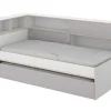 Vente-unique Bed Met Slaaplade-Nestbed Met Opbergruimte - 90 X 200 En 90 X 190 Cm - Wit En Grijs + Bedbodem - Losiana