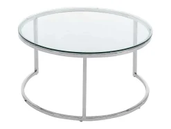 PASCAL MORABITO Salontafel-Nesttafels Van Gehard Glas En Roestvrij Staal - Zilver - Maevane Ii Van