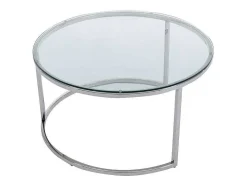 PASCAL MORABITO Salontafel-Nesttafels Van Gehard Glas En Roestvrij Staal - Zilver - Maevane Ii Van