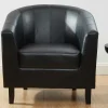 Vente-unique Fauteuil Met Holle Rugleuning-[New Version]Kuiptstoel Van Kunstleer Cristobal - Zwart