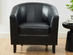 Vente-unique Fauteuil Met Holle Rugleuning-[New Version]Kuiptstoel Van Kunstleer Cristobal - Zwart