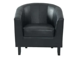 Vente-unique Fauteuil Met Holle Rugleuning-[New Version]Kuiptstoel Van Kunstleer Cristobal - Zwart