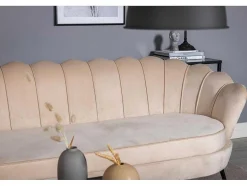 Vente-unique Modulair-Nice Bank 3 Persoons Velours Beige.