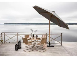 Vente-unique Parasol-Nypo Parasol Met Kantelfunctie Grijs.